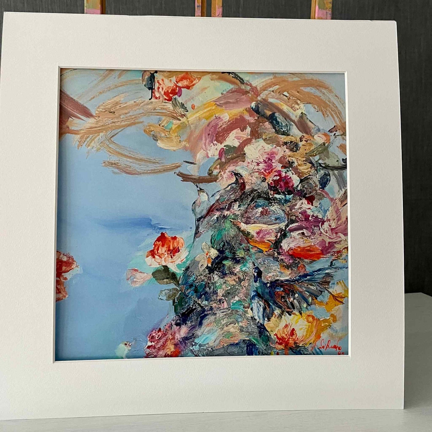 Pilvien yllä paspassa - uniikki taidemaalaus Svetlana Ruoho