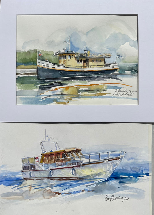 Tilausmaalaus laivasta - uniikki taidemaalaus Svetlana Ruoho