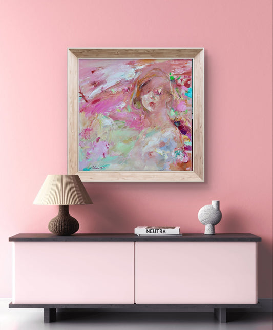 Vaaleanpunaisten aurinkolasien läpi - uniikki taidemaalaus Svetlana Ruoho