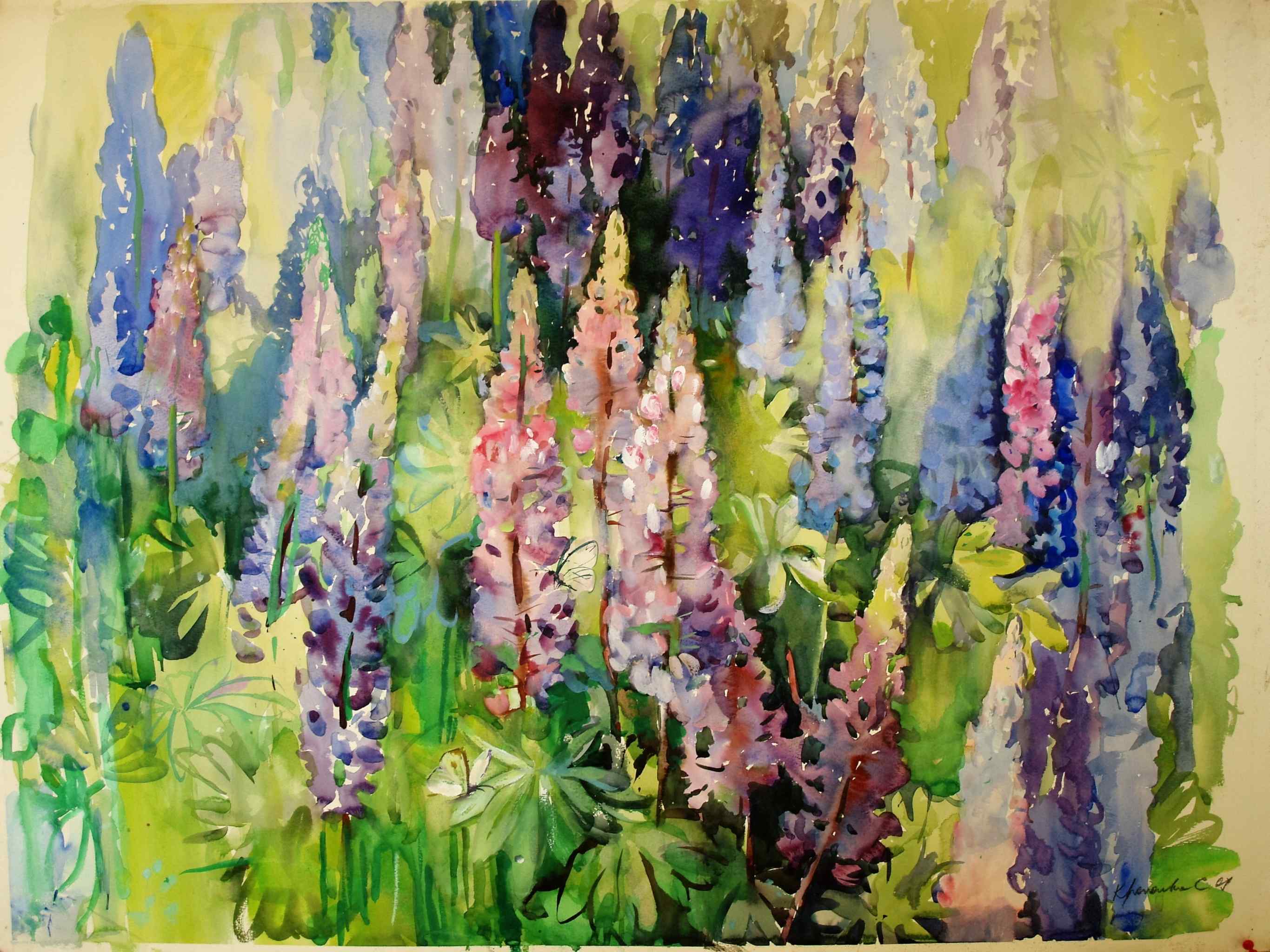 Kesän sävyjä - uniikki taidemaalaus Svetlana Ruoho