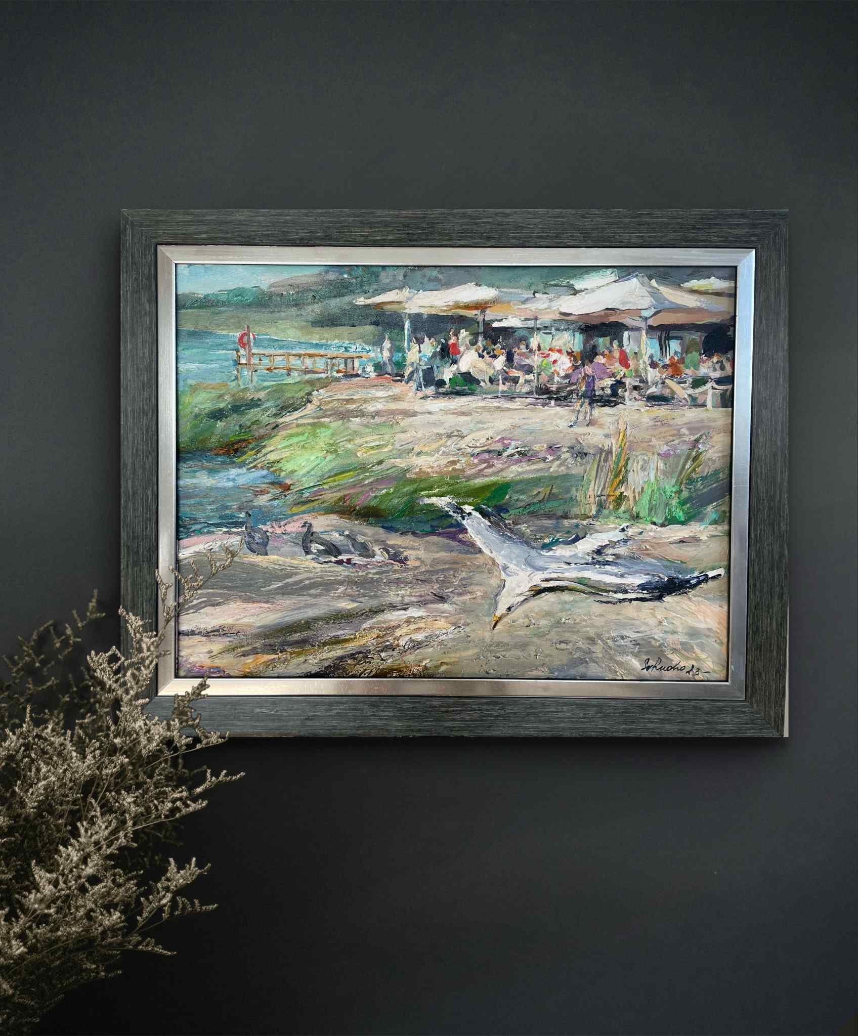 Kesä Torpan rannalla. Munkkiniemi. - uniikki taidemaalaus Svetlana Ruoho