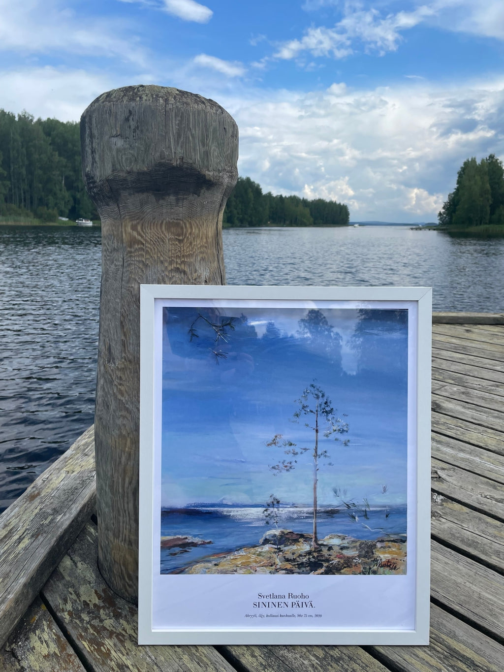 Sininen päivä. Maalattu pigmenttivedos - uniikki taidemaalaus Svetlana Ruoho