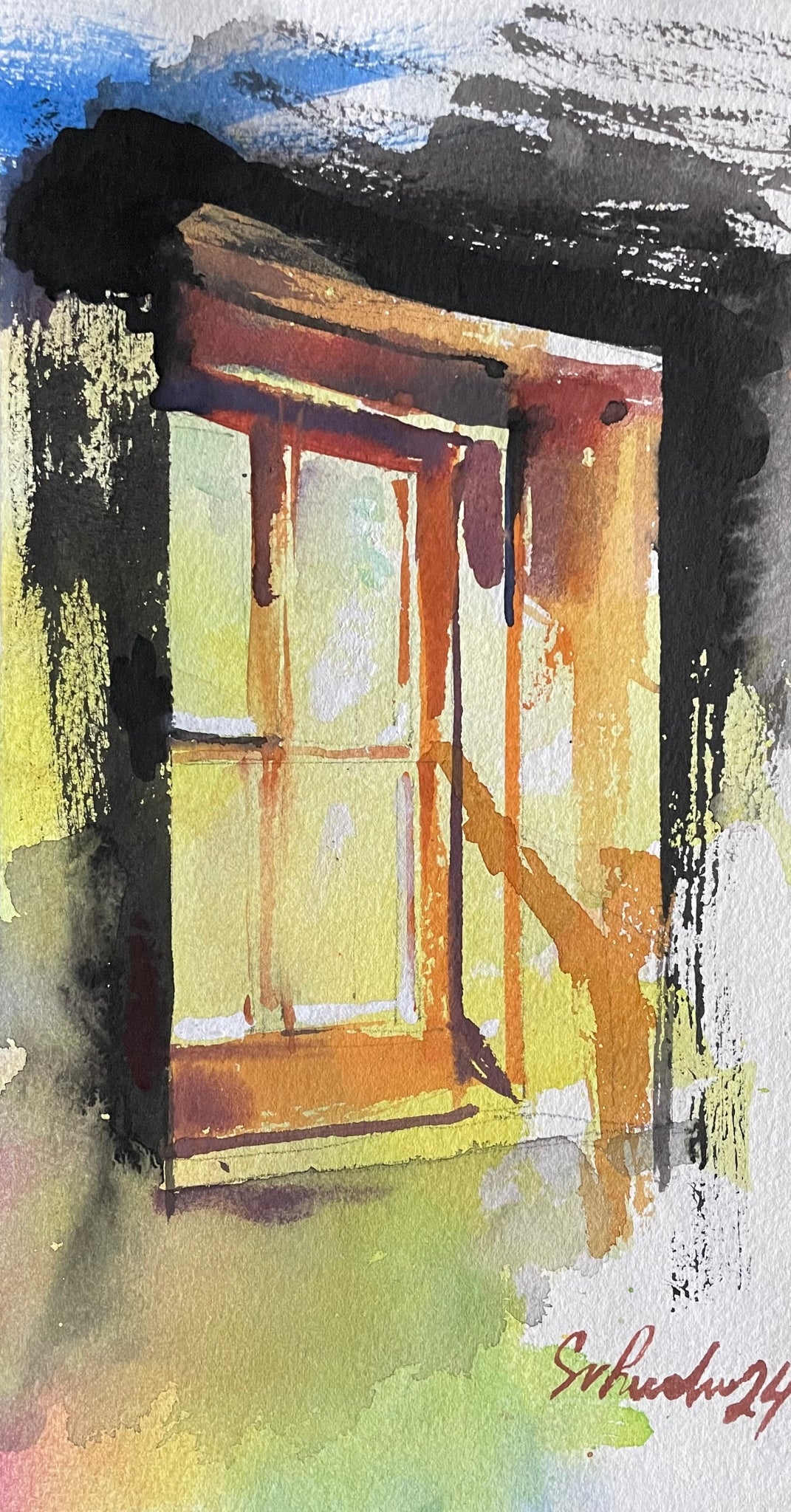 Lapsuuden tarinoita kesämökiltä. - uniikki taidemaalaus Svetlana Ruoho