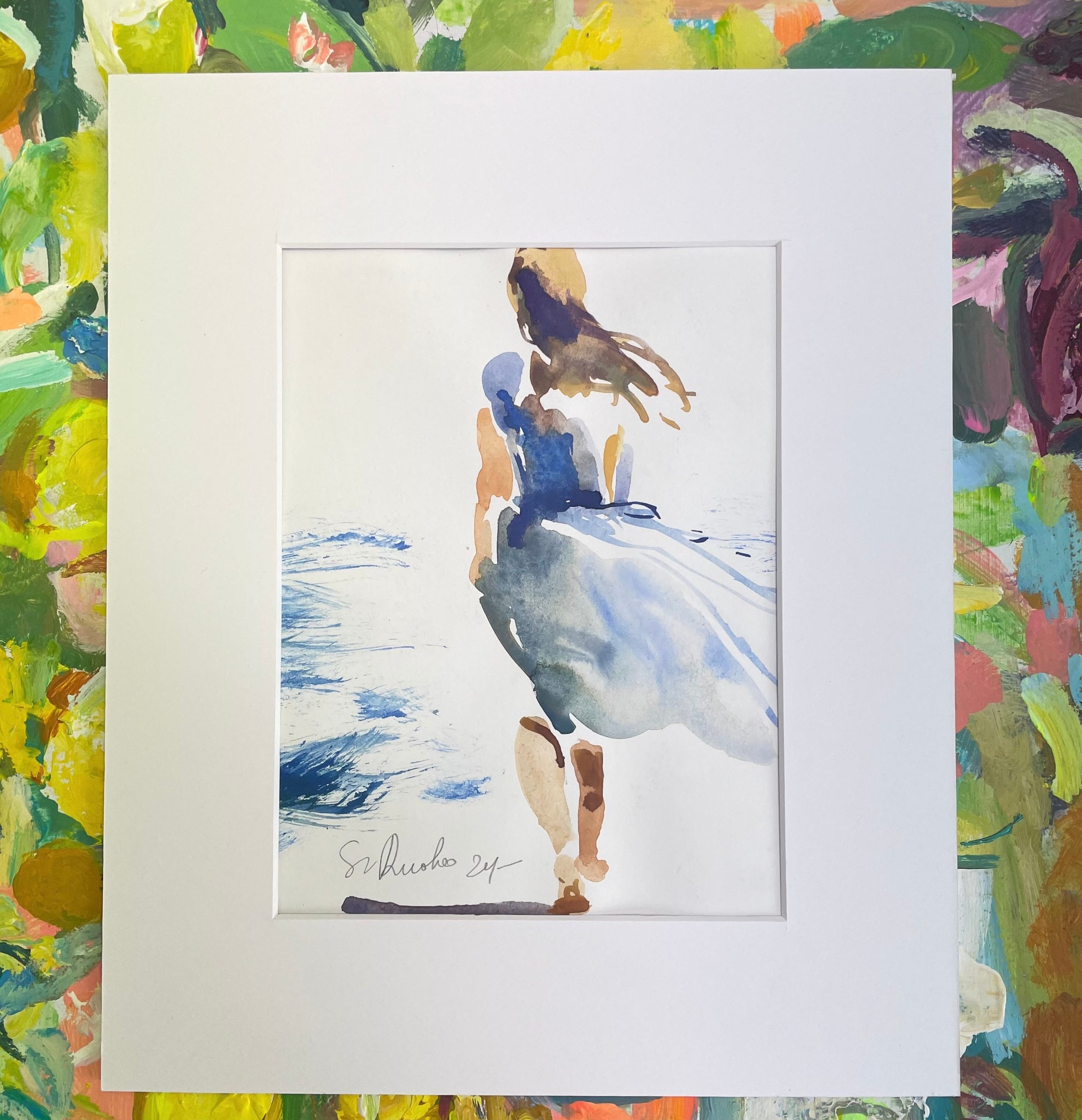 Meren tuulissa. - uniikki taidemaalaus Svetlana Ruoho