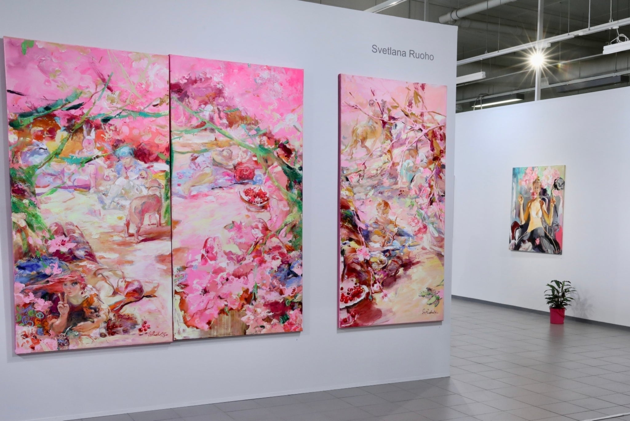 Kirsikkapuiden varjossa on maailmaan rauha. - uniikki taidemaalaus Svetlana Ruoho